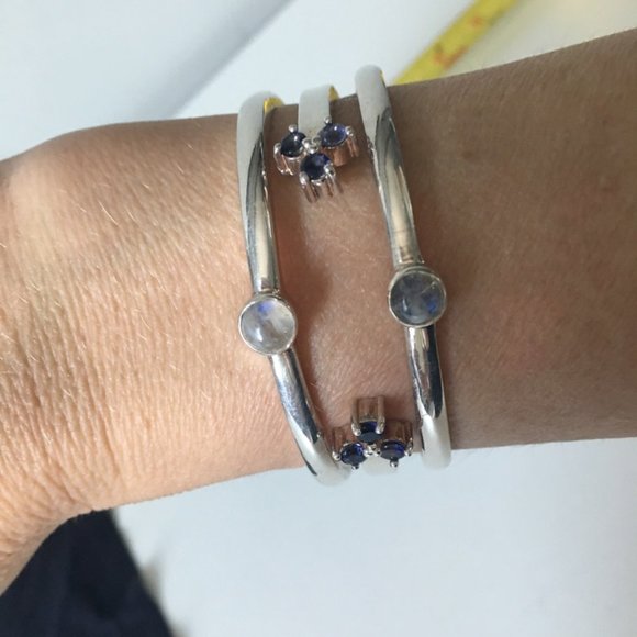 Pamela Love "kinetic cuff"  with iolite and moon stone - Picture 8 of 9